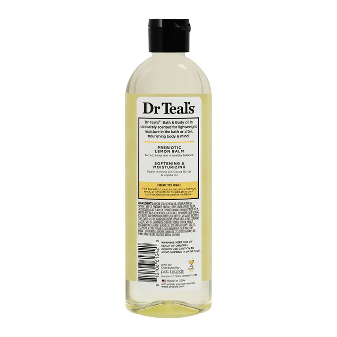 Dr Teal's Bath & Body Oil, Prebiotic Lemon Balm, 260ml