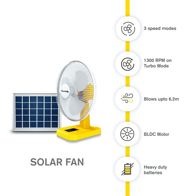 Sun King Solar Fan With 20W Solar Panel