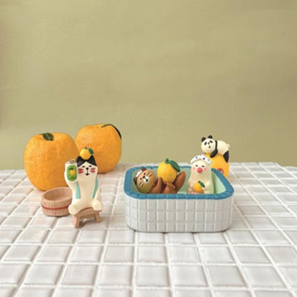 Grocery Zakka Grapefruit Bath Series Cat Resin Hot Spring Lemon Ornaments Item Table Miniature Crafts Resin Scene