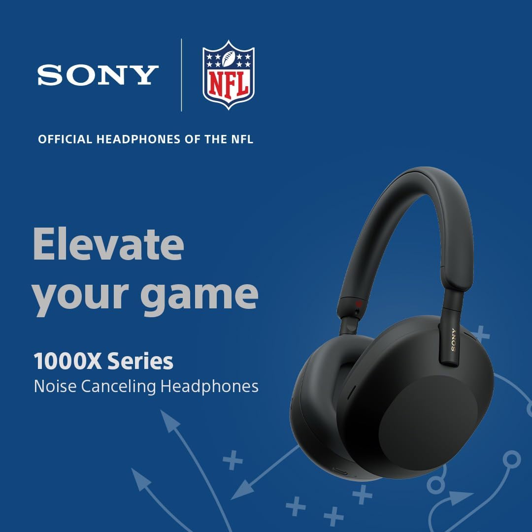 Sony WH-1000XM5 The Best Wireless Noise Canceling Headphones, Made Of Soft Fit Synthetic Leather, Integrated Processor V1, With 4 Beamforming Microphones, Up To 30-Hour Battery Life, Black