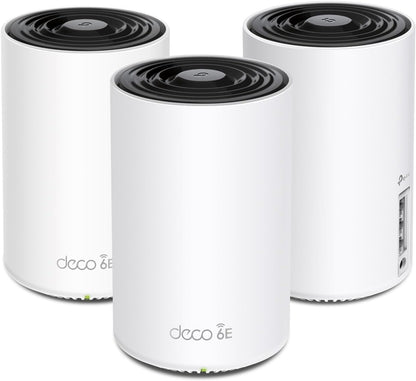 TP-Link Deco AXE5400 Tri-Band WiFi 6E Mesh System – Wi-Fi up to 7200 Sq.Ft, Engadget Rated Best Mesh For Most People, Replaces WiFi Router and Extender, AI-Driven Mesh New 6GHz Band, 3-Pack(Deco XE75)