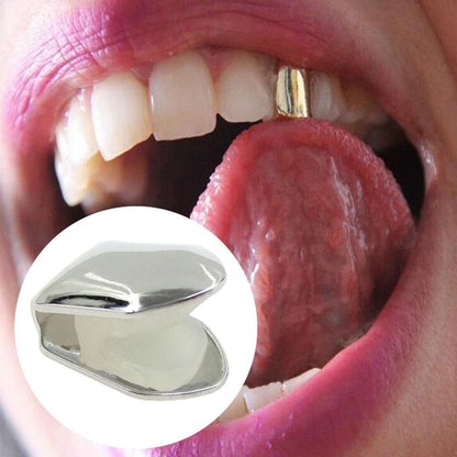 Single Tooth CAPs Hip Hop Grills For Teeth Mouth Video Party Silver