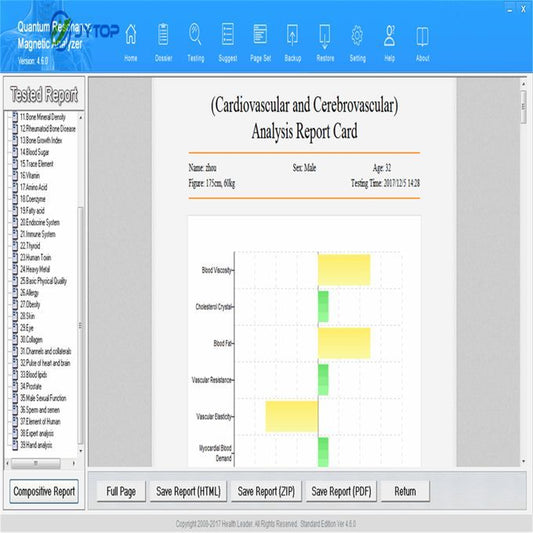 Quantum Resonance Magnetic Analyzer Health Test Palm Touch