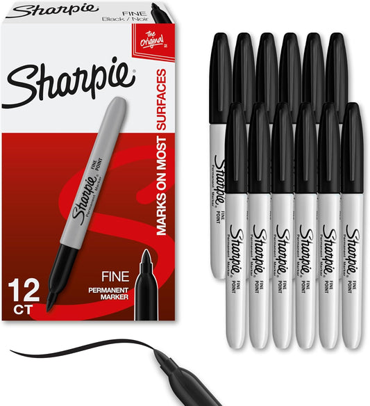 Sharpie Permanent Markers Set, Quick Drying And Fade Resistant Fine Point Marker For Wood, Plastic, Paper, Metal, And More, Drawing, Coloring, And Poster...